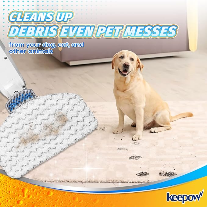 KEEPOW Steam Mop Replacement Pads 2 Pack Compatible with Bissell Powerfresh Steam Mop 1940 1806 1544 2075 2685A 2181 2814 Series 19402 19404 19408 19409 1940A 1940F 1940Q 1940T 1940W B0006 B0017 2075A