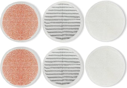 Replacement Pads for Bissell Spinwave Mop: 6 Pads for Bissell Spinwave/Spin Wave/Crosswave,Expert/Pet/Cordless Hard Floor,2124 20393 2039a 20399 2039w 23159 23157 Spin Mop Cleaner Scrub/Scrubber Pads