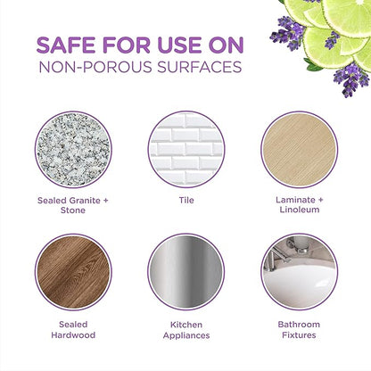 Sapadilla Multi-Surface Countertop Spray - Sweet Lavender + Lime - Made with 100% Pure Essential Oil Blends, Multi-Purpose Household Cleaner, Aromatic, Plant Based, Biodegradable, 16 Ounce (Pack of 3)