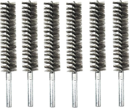 6pcs Pipe Cleaning Brush Set Stainless Steel Bristles, Stainless Steel Pipe Brush for Auto Parts,Bottles, Tubes, Etc.(9/10" 23mm)