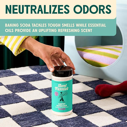 Aunt Fannie's Carpet Refresher & Deodorizer Powder, Multi-Purpose Carpet, Rug, and Upholstery Odor Eliminator for Homes with Cats & Dogs, Lavender Scent, 16 oz Refill, Pack of 3