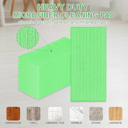 20 Pack Microfiber Mop Refill Pad Compatible with Swiffer WetJet Mop for Floor Cleaning, Semi-Disposable Eco-Friendly Replacement Mop Pads Machine Washable (10 PCS Blue + 10 PCS Green)