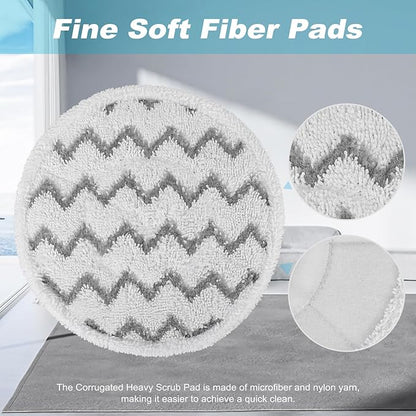 3897A Steam Mop Pads for Bissell SpinWave SmartSteam Scrubbing Steam Mop - Replacement Rotating Mop Head Fit 3897A 3712 3712W, Model No 1641112 (6Pack）
