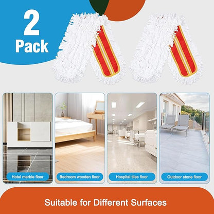 Microfiber Mop Pads 2 Pieces Just Fit CLEANHOME 36" Industrial Dust Mop: B08R3F1ZZM,Red