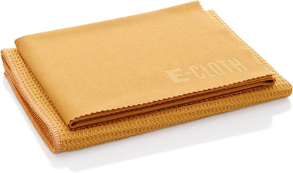 E-Cloth Microfiber Cleaning Cloth Glass Kit - Streak-Free Window & Glass Cleaning - Reusable Microfiber Towels for Cars, Windows, Mirrors & More - Tangerine Orange