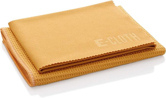 E-Cloth Microfiber Cleaning Cloth Glass Kit - Streak-Free Window & Glass Cleaning - Reusable Microfiber Towels for Cars, Windows, Mirrors & More - Tangerine Orange