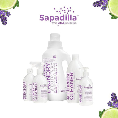 Sapadilla Sweet Lavender + Lime High Efficiency (he) Biodegradable Laundry Detergent Liquid , 32 Ounce