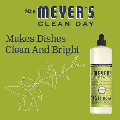 MRS. MEYER'S CLEAN DAY Dish Soap Lemon Verbena, 16 Fl. Oz. (Pack of 3)
