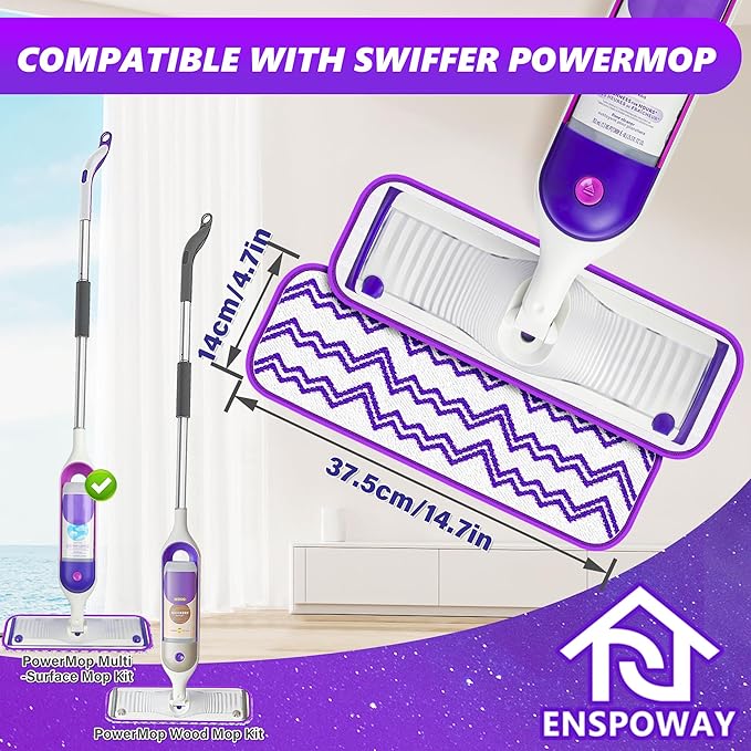 Disposable Power Mop Refill Pads - 20 Pack Reusable Power Mop Pads Microfiber Dry Powermop Mopping Pad Refills Washable Power Mop Refills for Swiffer PowerMop & 15" Mop All Types of Floors Cleaning