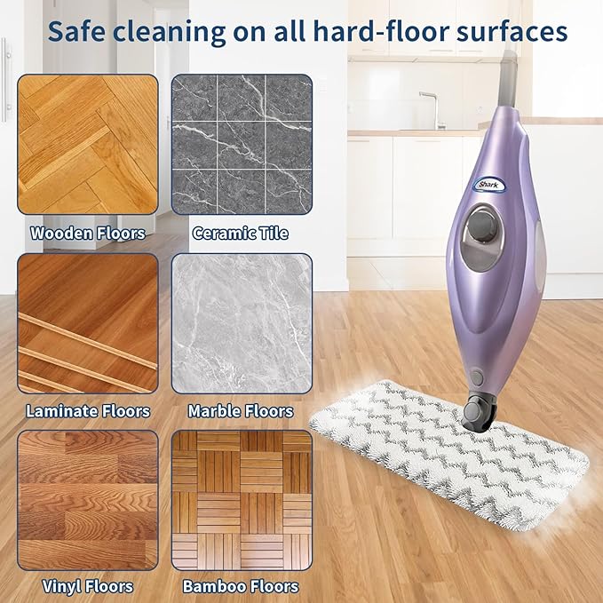 6 Pack S3501 Steam Pocket Mop Replacement Pads Refills for Shark S3501 S3550 S3601 S3801CO S3901 SE450 S3601D S3901D S2901 S2902 Steam Pocket Mop, Microfiber Reusable