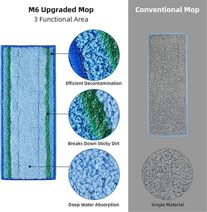 Washable and Reusable Dry Wet Mopping Pads Replacement Parts Compatible for iRobot Braava Jet m6 (6110) (6012) (6112) (6113) Ultimate Robot Mop Pads Accessories (4 Blue Wet Pad)