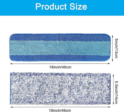MZY LLC 6 Pcs Microfiber Cleaning Pad for Bona, Washable Reusable Pads for Bona Hardwood Floor Cleaner, 18 Inch Mop Pad for Bona Mop(4 Microfiber Cleaning Pads + 2 Dusting Pads)