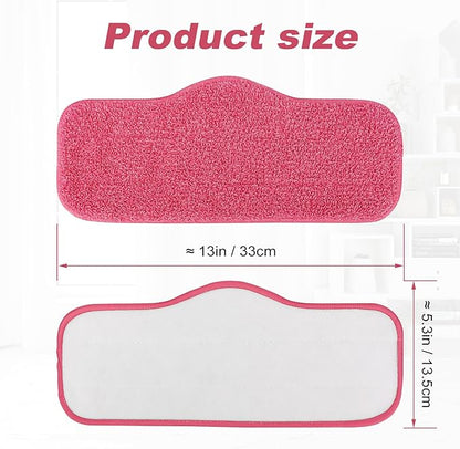 12 Pack Steam Mop Pads Compatible with Schenley Steam Mop Cleaner and Dupray Neat Steam Cleaner - Washable Reusable Wet & Dry Cleaning - Microfiber Mop Pad Refill for Multi-Surface Floor (Pink)