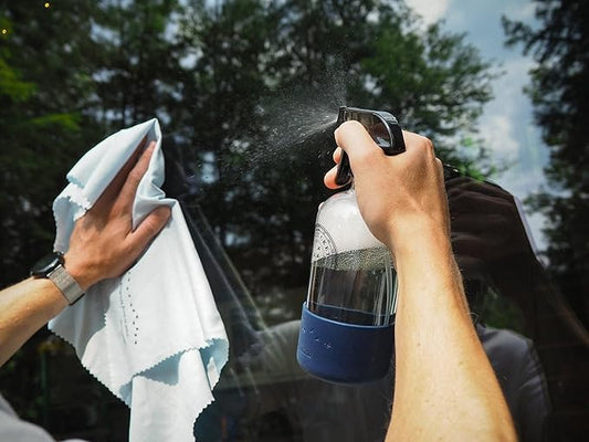 Glass & Window Cleaning Spray - 16 oz - Just-Add-Water - 2 Concentrated Cleaning Strips + 16 oz Reusable Glass Spray Bottle