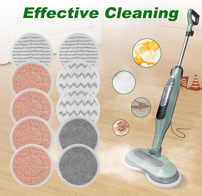 S8201 S7001 Steam Mop Pads: 10 Pack Steam Mop Pads for Shark S8201 S8001 S7001 S7000AMZ S7201 S7001TGT Series Steam Mop, Microfiber and Scrubbing Spin Mop Pads for Steam & Scrub Hard Floor Steam Mop