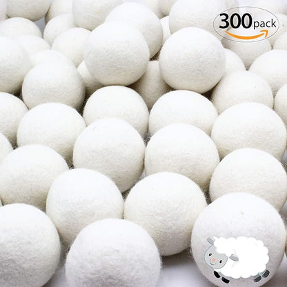 Wooland Wholesale Bulk Laundry XL Premium Wool Dryer Balls - 100% New Zealand Organic Wool Natural Fabric Softener for Sensitive Skin, Babies (300 Count)