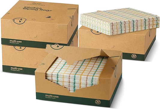 LUXU Reusable Cleaning Wipes,Dry Multi-Use Reusable Cloths,120 Count,Domestic Cleaning Towels,Biodegradable Dish Paper Towels