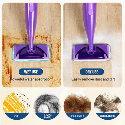 Microfiber Mop Pads Compatible with WetJet, Reusable Wet and Dry Pads Mop Refill for Floor Cleaning, 11.6" Wet Dry Pads Use for Hard Wood Floor(8 Pack)