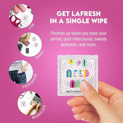 LA Fresh Feminine Wipes with Aloe Vera, Chamomile Extract, Cucumber, and Vitamin E - Pack of 200ct Wipes for Women