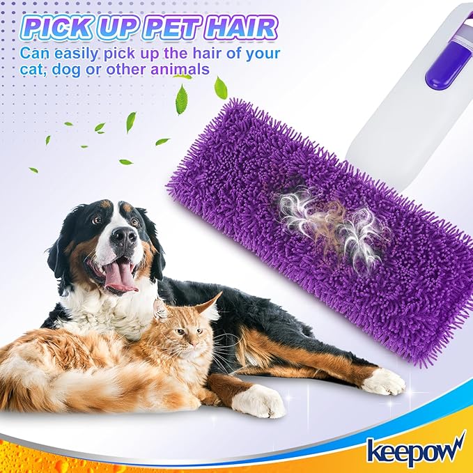 KEEPOW Reusable Power Mop Refill Pads Compatible with Swiffer PowerMop, Microfiber Power Mop Refills, Power Mop Pads for Hardwood Floor Cleaning, 2 Pack (Mop is Not Included)