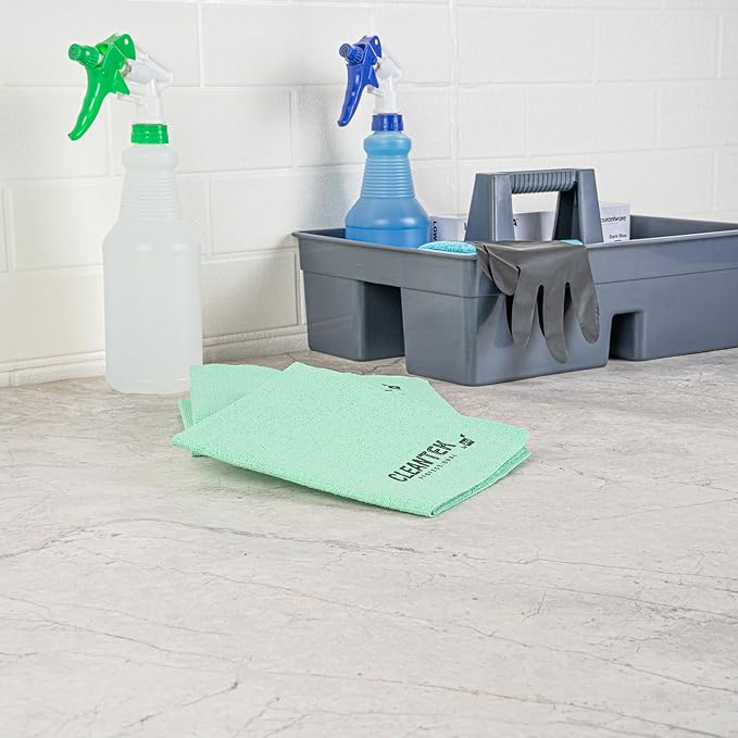 Restaurantware-Clean Tek Professional 13 x 15 Inch Cleaning Cloths, 5 Reusable Cloth Towels - Machine Washable, Absorbent, Green PVA Microfiber Cleaning Rags, Fast Drying,For Windows Or Cars