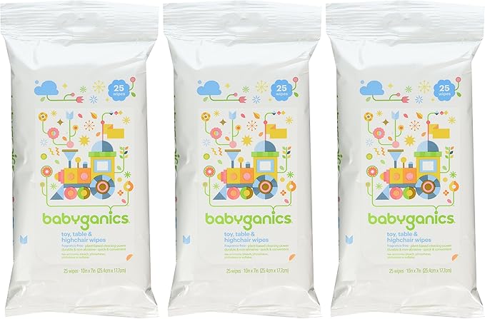 Babyganics Toy and Table Wipes, 25 ct, Quick & Convenient