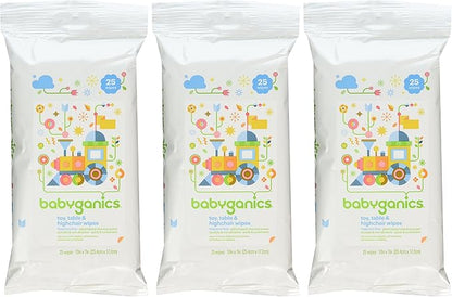 Babyganics Toy and Table Wipes, 25 ct, Quick & Convenient