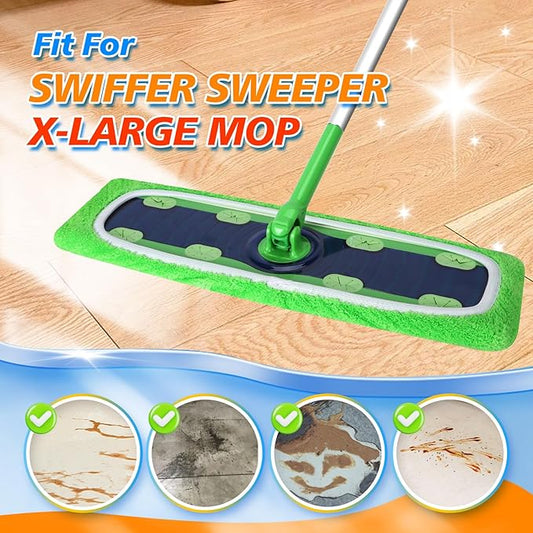 Reusable Microfiber Mop Pads for Swiffer XL Mop - XL Dry Sweeping Cloths & XL Wet Pads Refills - X-Large Heavy Duty Mopping Cloths for Floor Mopping and Sweeping, 2 Pack (Mop is Not Included)