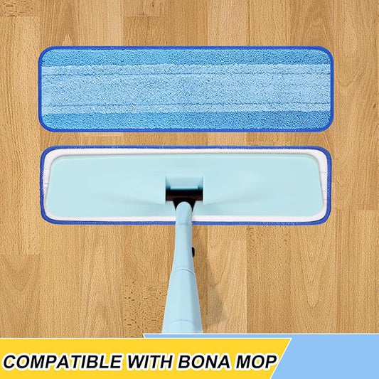 18 Inch Reusable Mop Pads Microfiber Spray Mop Replacement Heads for Wet/Dry Mops Compatible with Bona Floor Care System (6 Pack)
