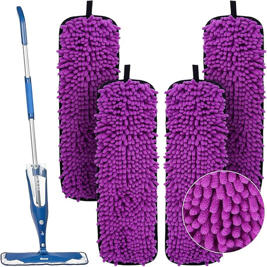 4 Pack Pet Floor Cleaner Dog Microfiber Sweeping Pad Pet System Compatible with Bona Mop,Hardwood Floor Cleaner Pads Washable Reusable Microfiber Cleaning Pad Replacement Multi-Surface Cleaner Refill