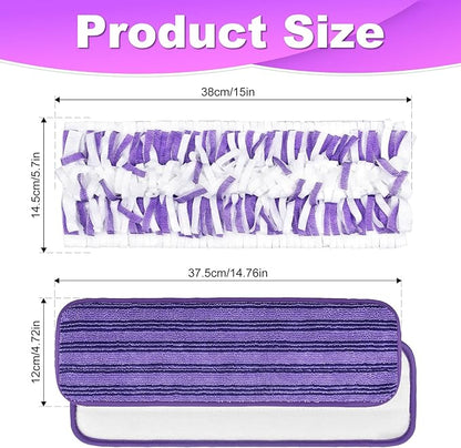 Mop Pads Compatible with Power Mop, 11 Count Refill Pads for Powermop Contains 9 Disposable Mop Pads Refills Suit for Power Mop and 2 Reusable Mop Pads for Power Mop