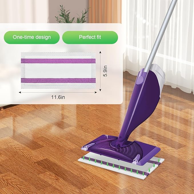 40 Count Disposable Mop Pad Replacement for Swiffer WetJet Spray Mop, Extra Strong Dirt Locking and Water Absorbent, Powerful Stain Removal