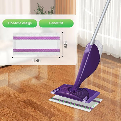 40 Count Disposable Mop Pad Replacement for Swiffer WetJet Spray Mop, Extra Strong Dirt Locking and Water Absorbent, Powerful Stain Removal