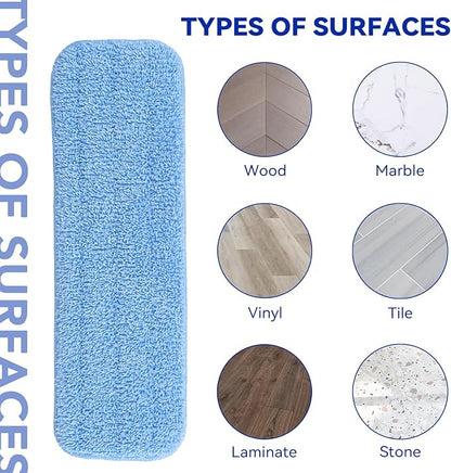 Replacement Microfiber Pad Fit for Rubbermaid Commercial 18 Inch Mop Head - 10 Pack Update Wrapping Wet & Dry Commercial Cleaning Reusable Refills Fit for Any Microfiber Flat Mop System 18"