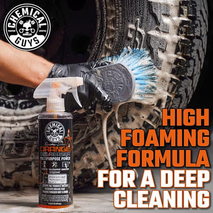 Chemical Guys Signature Series Orange Degreaser, Heavy-duty All-purpose Cleaner For Engines, Tires, Undercarriages & More, Professional Strength Formula, Breaks Down Grease, Oil & Grime - 128 fl oz