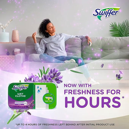 Swiffer Sweeper Wet Mopping Cloth Multi Surface Refills, Febreze Lavender Scent, 36 count (Pack of 2)