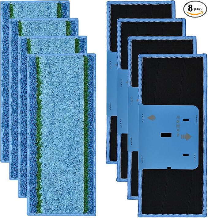 8 Pack Mop Pads for iRobot Braava Jet M6 (6110) (6012) (6112) (6113) Ultimate Robot Mop, Upgraded M6 Wet Mopping Pads, Washable Reusable Microfiber Deep Clean Mop Pads
