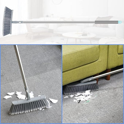 Detachable Broom Mop Combo for House Cleaning, Collapsible Broom and Mop for RV, Home, Dorm, Foldable, Extendable Pole, Fiber Duster, Window Squeegee, Window Scrubber