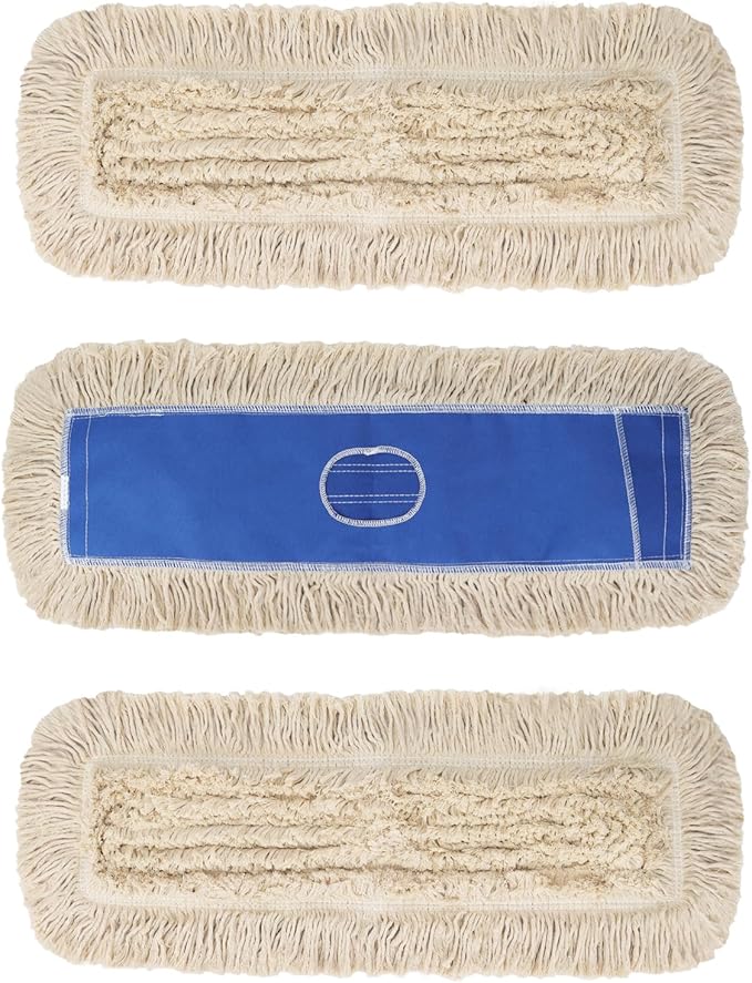 24 Inch Dust Mop Head: Replacement Medium Washable Commercial Sweeper and Janitorial Dust Mop Head Replacement