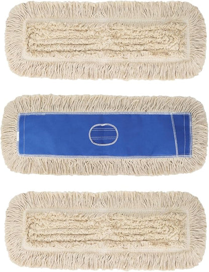 24 Inch Dust Mop Head: Replacement Medium Washable Commercial Sweeper and Janitorial Dust Mop Head Replacement