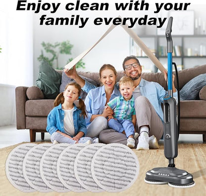 3897A Steam Mop Pads for Bissell SpinWave SmartSteam Scrubbing Steam Mop - Replacement Rotating Mop Head Fit 3897A 3712 3712W, Model No 1641112 (6Pack - Straight Wave Soft Pads