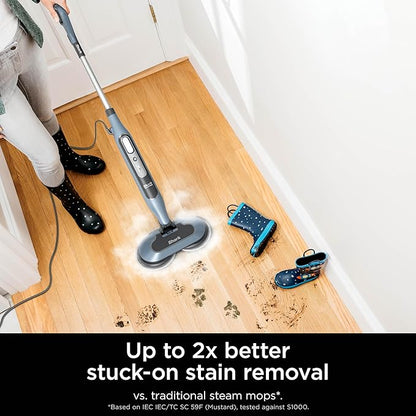 Shark Steam & Scrub Steam Mop, Scrubbing & Sanitizing, 2 Steam Modes, Rotating Pads, XL Water Tank, Swivel Steering, Designed for Hardwood, Marble, Tile, and Stone, Blue, S8000