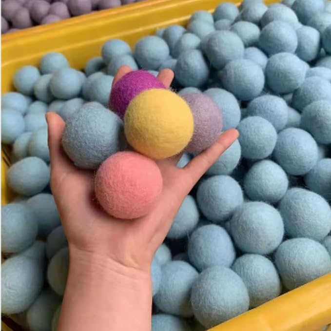 Wool Dryer Balls, Extra Large, Set of 6, Natural Fabric Softener, Chemical Free, Scented XL, Reuable and Replacement for Fabric Softener (Multicolor)