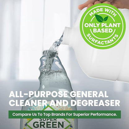 SuperGreen Powerful All-Purpose Cleaner and Degreaser | USDA Certified Bio-Based, Non-toxic, NO Ammonia or Phosphates, Cucumber Fragrance 32 fl oz 1 Pack…