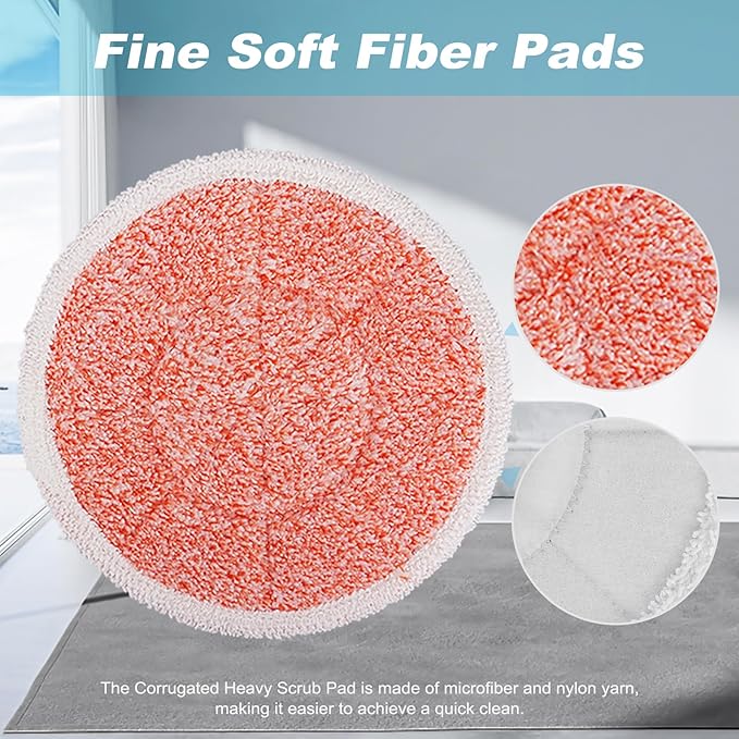 3897A Steam Mop Pads for Bissell SpinWave SmartSteam Scrubbing Steam Mop - Replacement Rotating Mop Head Fit 3897A 3712 3712W, Model No 1641112-6 Pack
