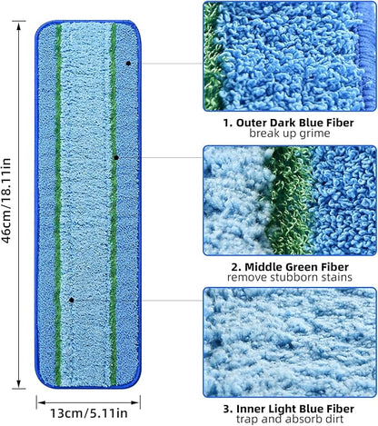 3 Pack Deep Clean Pads for Bona Family of Mops, Washable & Reusable Microfiber Cleaning Pad for Hardwood and Multi-Surface