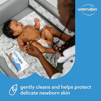 WaterWipes Original Baby Wipes, 99.9% Water-Based Wipes, Unscented & Hypoallergenic for Sensitive Skin, 240 Count (4 Packs), Packaging May Vary