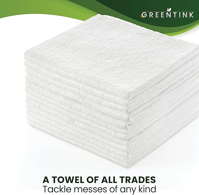 Eco-Friendly Reusable Dish Cloth Set – 24-Pk Multipurpose Kitchen Cleaning Cloth Made from Recycled Materials – Absorbent, Dish Towels & Non-Scratch Cleaning Rags, 12x12 in.