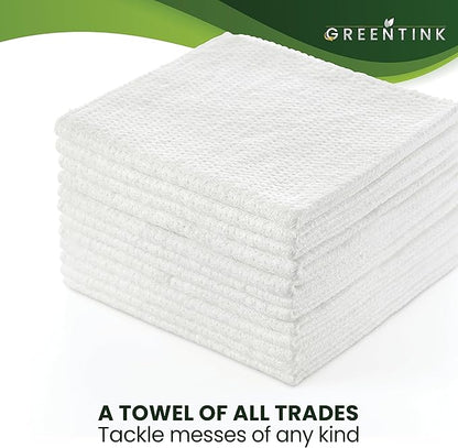 Eco-Friendly Reusable Dish Cloth Set – 24-Pk Multipurpose Kitchen Cleaning Cloth Made from Recycled Materials – Absorbent, Dish Towels & Non-Scratch Cleaning Rags, 12x12 in.