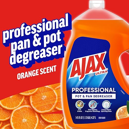 Ajax Ultra Professional Antibacterial Pot & Pan Dish Soap, Orange Scent, 145 fl. oz. (1.13 gal.), 4/Pack (61034313CT)
